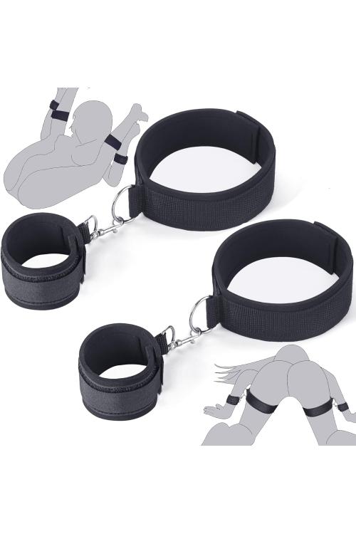 BDSM Restraint Kit – Adjustable Handcuffs & Thigh Straps for Couples Play